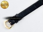 Cartier Baignoire De Cartier YG DRF 1:1 Best Edition Silver Dial on Black Leather Strap Swiss Quartz - Görsel 17