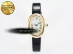 Cartier Baignoire De Cartier YG DRF 1:1 Best Edition Silver Dial on Black Leather Strap Swiss Quartz - Görsel 3