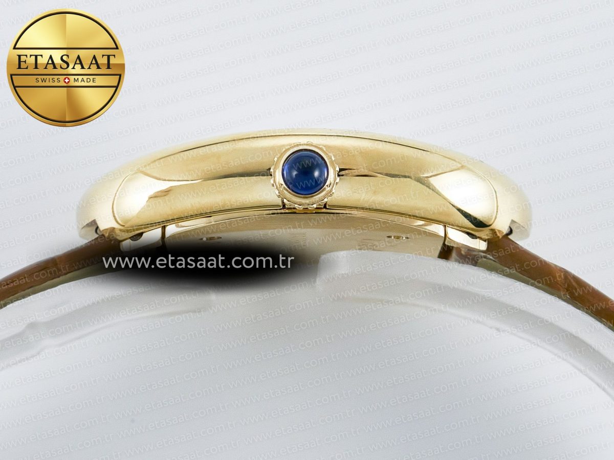 Cartier Baignoire De Cartier YG DRF 1:1 Best Edition Silver Dial on Brown Leather Strap Swiss Quartz - Görsel 13