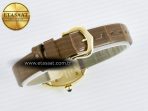 Cartier Baignoire De Cartier YG DRF 1:1 Best Edition Silver Dial on Brown Leather Strap Swiss Quartz - Görsel 14