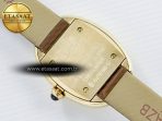 Cartier Baignoire De Cartier YG DRF 1:1 Best Edition Silver Dial on Brown Leather Strap Swiss Quartz - Görsel 15