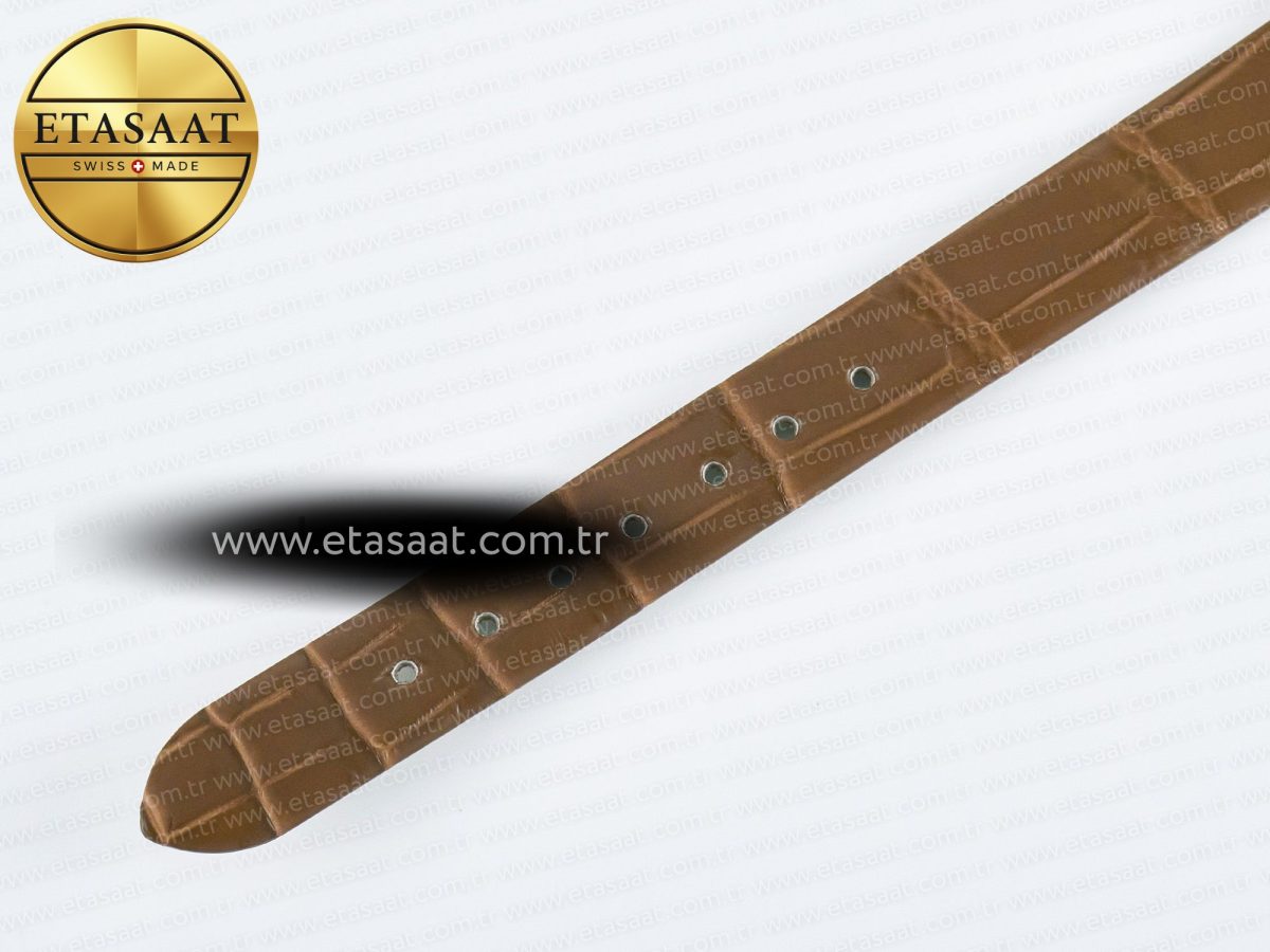Cartier Baignoire De Cartier YG DRF 1:1 Best Edition Silver Dial on Brown Leather Strap Swiss Quartz - Görsel 16