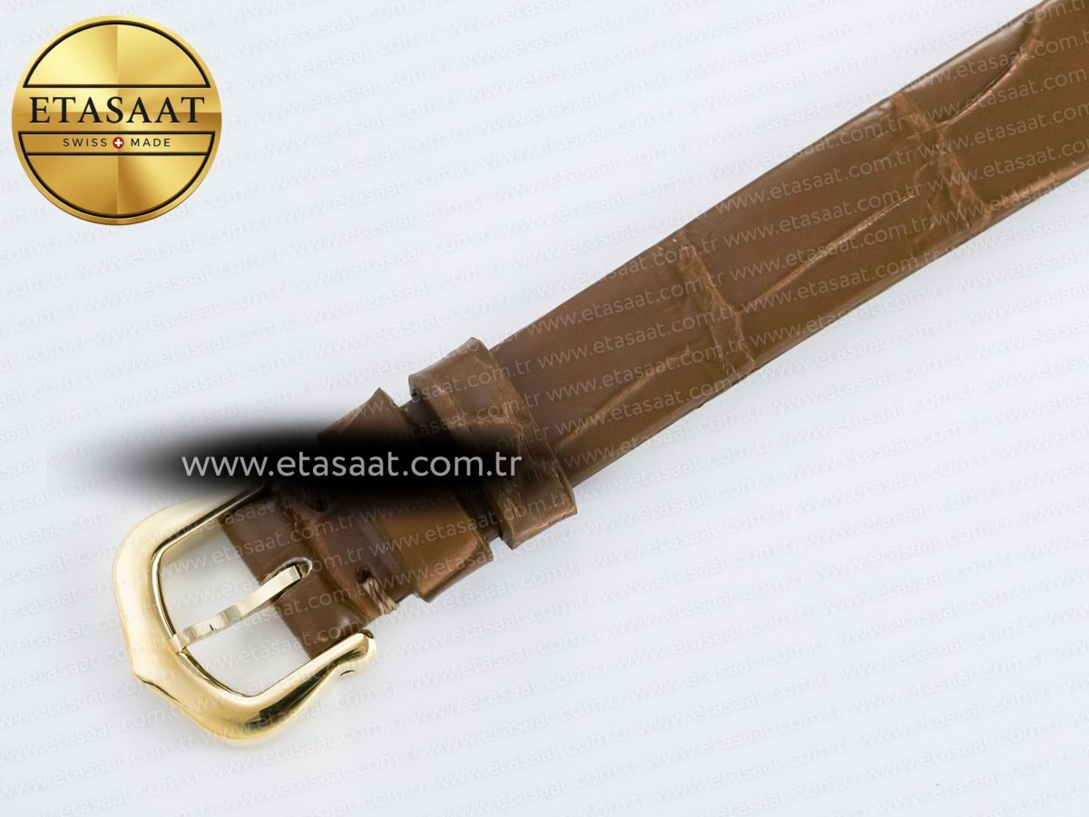 Cartier Baignoire De Cartier YG DRF 1:1 Best Edition Silver Dial on Brown Leather Strap Swiss Quartz - Görsel 17
