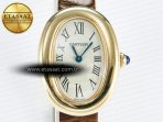 Cartier Baignoire De Cartier YG DRF 1:1 Best Edition Silver Dial on Brown Leather Strap Swiss Quartz - Görsel 4