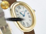 Cartier Baignoire De Cartier YG DRF 1:1 Best Edition Silver Dial on Brown Leather Strap Swiss Quartz - Görsel 5
