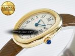 Cartier Baignoire De Cartier YG DRF 1:1 Best Edition Silver Dial on Brown Leather Strap Swiss Quartz - Görsel 6
