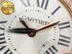 Cartier Ballon Blanc De Cartier 30mm RG DRF 1:1 Best Edition Silvered Texture Dial Diamonds Bezel on Black Leather Stra - Görsel 11