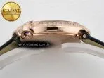 Cartier Ballon Blanc De Cartier 30mm RG DRF 1:1 Best Edition Silvered Texture Dial Diamonds Bezel on Black Leather Stra - Görsel 13