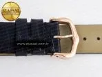 Cartier Ballon Blanc De Cartier 30mm RG DRF 1:1 Best Edition Silvered Texture Dial Diamonds Bezel on Black Leather Stra - Görsel 19