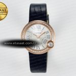 Cartier Ballon Blanc De Cartier 30mm RG Drf Gümüş Stra Eta Saat - Görsel 3 - 1:1 Süper Klon Saat