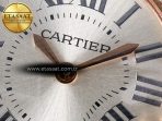 Cartier Ballon Blanc De Cartier 30mm RG DRF 1:1 Best Edition Silvered Texture Dial Diamonds Bezel on Green Leather Strap Ronda Quartz - Görsel 11