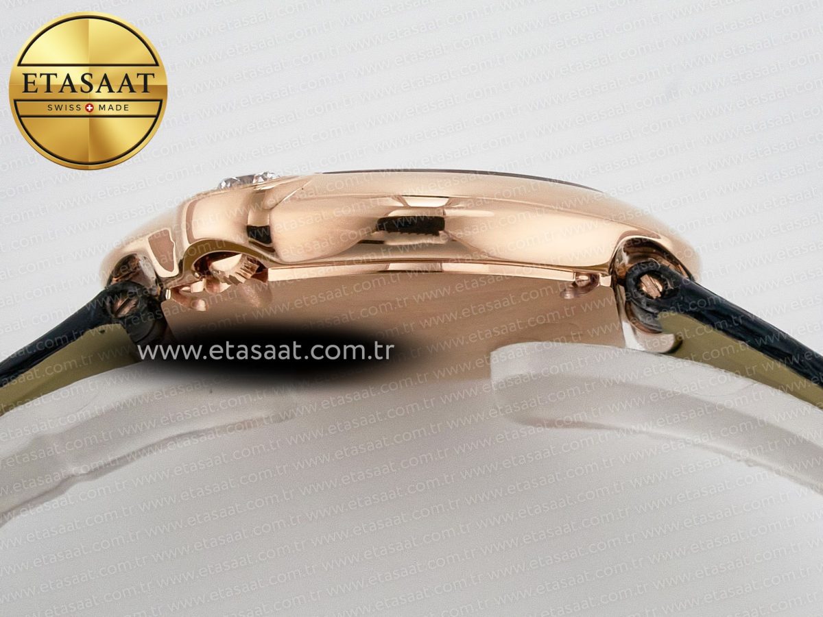 Cartier Ballon Blanc De Cartier 30mm RG DRF 1:1 Best Edition Silvered Texture Dial on Black Leather Strap Ronda Quartz - Görsel 12