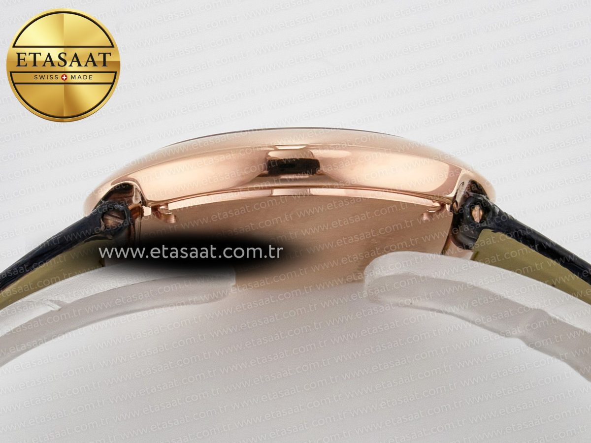 Cartier Ballon Blanc De Cartier 30mm RG DRF 1:1 Best Edition Silvered Texture Dial on Black Leather Strap Ronda Quartz - Görsel 13