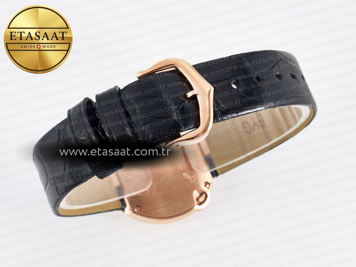 Cartier Ballon Blanc De Cartier 30mm RG DRF 1:1 Best Edition Silvered Texture Dial on Black Leather Strap Ronda Quartz - Görsel 14