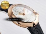 Cartier Ballon Blanc De Cartier 30mm RG DRF 1:1 Best Edition Silvered Texture Dial on Black Leather Strap Ronda Quartz - Görsel 7
