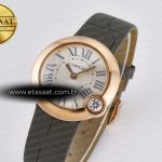 Cartier Ballon Blanc De Cartier 30mm RG DRF 1:1 Best Edition Silvered Texture Dial on Green Leather Strap Ronda Quartz