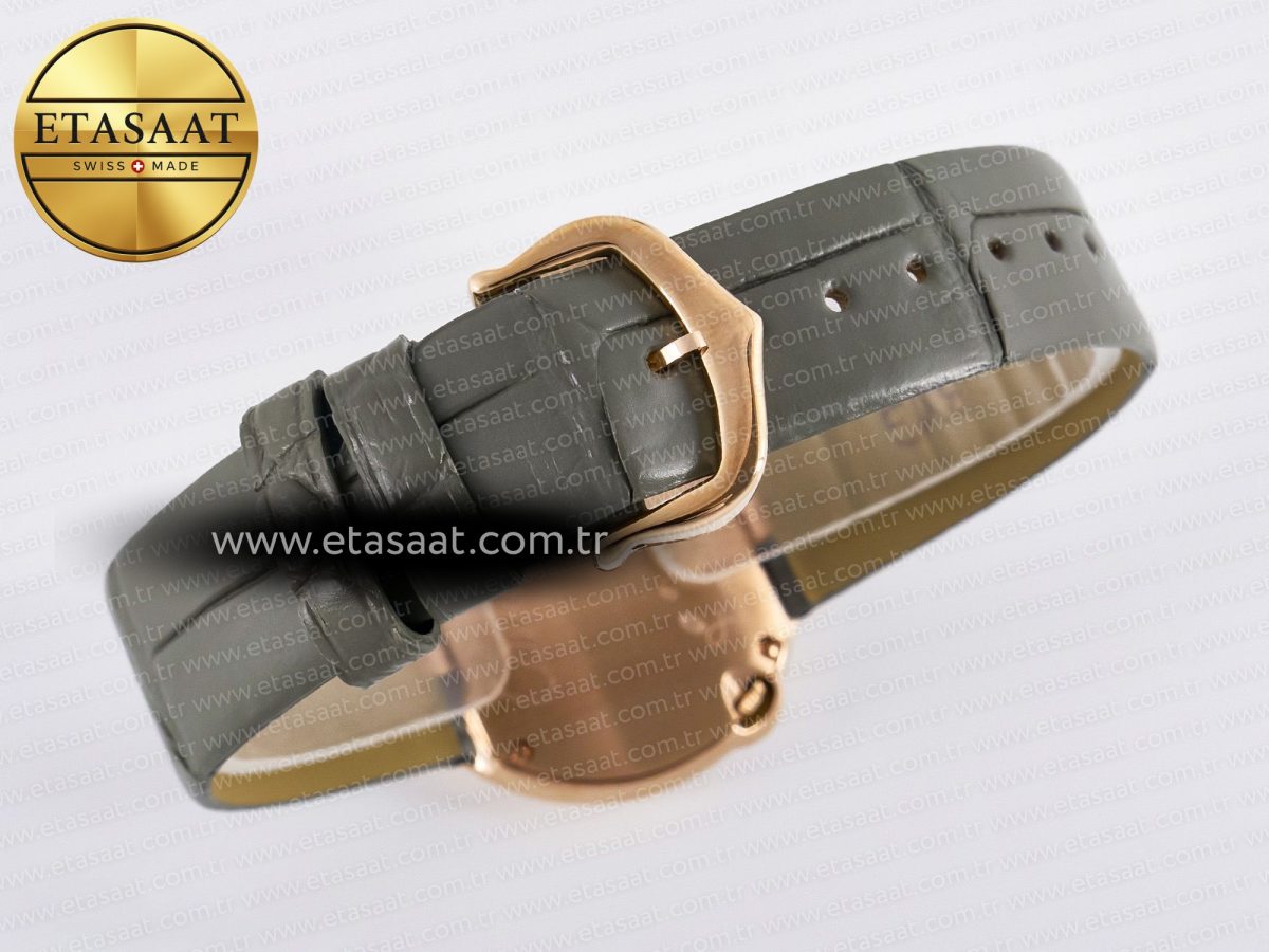 Cartier Ballon Blanc De Cartier 30mm RG DRF 1:1 Best Edition Silvered Texture Dial on Green Leather Strap Ronda Quartz - Görsel 15
