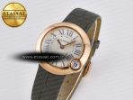 Cartier Ballon Blanc De Cartier 30mm RG DRF 1:1 Best Edition Silvered Texture Dial on Green Leather Strap Ronda Quartz - Görsel 2