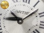 Cartier Ballon Blanc De Cartier 30mm SS DRF 1:1 Best Edition Silvered Texture Dial Diamonds Bezel on Blue Calfskin Strap Ronda Quartz - Görsel 10