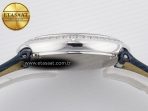 Cartier Ballon Blanc De Cartier 30mm SS DRF 1:1 Best Edition Silvered Texture Dial Diamonds Bezel on Blue Calfskin Strap Ronda Quartz - Görsel 12