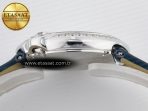Cartier Ballon Blanc De Cartier 30mm SS DRF 1:1 Best Edition Silvered Texture Dial Diamonds Bezel on Blue Calfskin Strap Ronda Quartz - Görsel 13