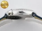 Cartier Ballon Blanc De Cartier 30mm SS DRF 1:1 Best Edition Silvered Texture Dial Diamonds Bezel on Blue Calfskin Strap Ronda Quartz - Görsel 13