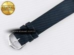Cartier Ballon Blanc De Cartier 30mm SS DRF 1:1 Best Edition Silvered Texture Dial Diamonds Bezel on Blue Calfskin Strap Ronda Quartz - Görsel 17
