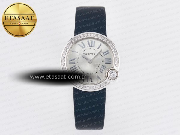Cartier Ballon Blanc De Cartier 30mm Drf Gümüş Quartz Eta Saat - 1:1 Süper Klon Replika Saat