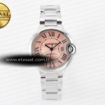 Cartier Ballon Bleu 33mm AF Pembe Kadran Seiko NH05A Eta Saat - Görsel 3 - 1:1 Süper Klon Saat