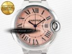 Cartier Ballon Bleu 33mm SS AF 1:1 Best Edition Pink Dial on SS Bracelet SEIKO NH05A - Görsel 4