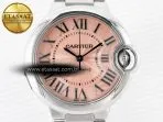 Cartier Ballon Bleu 33mm SS AF 1:1 Best Edition Pink Dial on SS Bracelet SEIKO NH05A - Görsel 4
