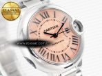 Cartier Ballon Bleu 33mm SS AF 1:1 Best Edition Pink Dial on SS Bracelet SEIKO NH05A - Görsel 5