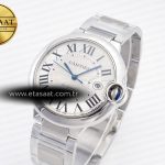 Cartier Ballon Bleu 42mm SS AF 1:1 Best Edition White Texture Dial on SS Bracelet A2824 V5