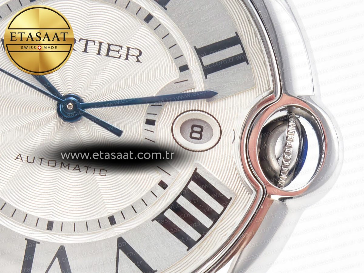 Cartier Ballon Bleu 42mm SS AF 1:1 Best Edition White Texture Dial on SS Bracelet A2824 V5 - Görsel 12