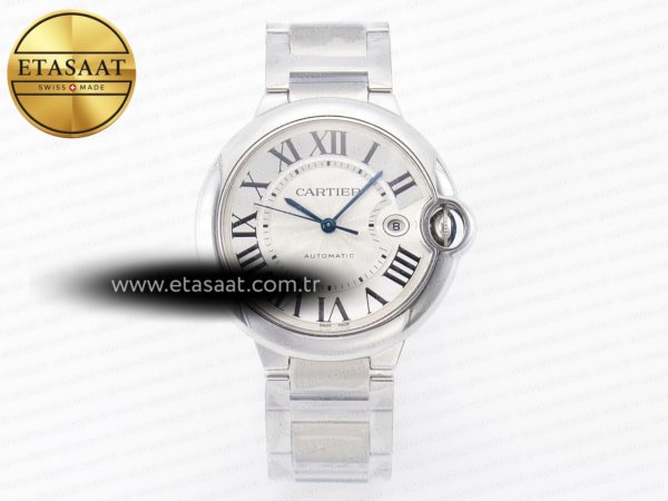Cartier Ballon Bleu 42mm AF Beyaz Texture Kadran A2824 Eta Saat - 1:1 Süper Klon Replika Saat