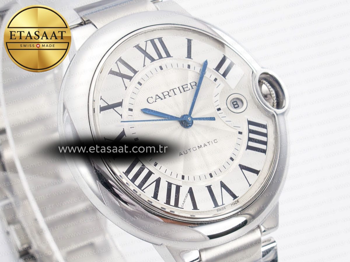 Cartier Ballon Bleu 42mm SS AF 1:1 Best Edition White Texture Dial on SS Bracelet A2824 V5 - Görsel 5