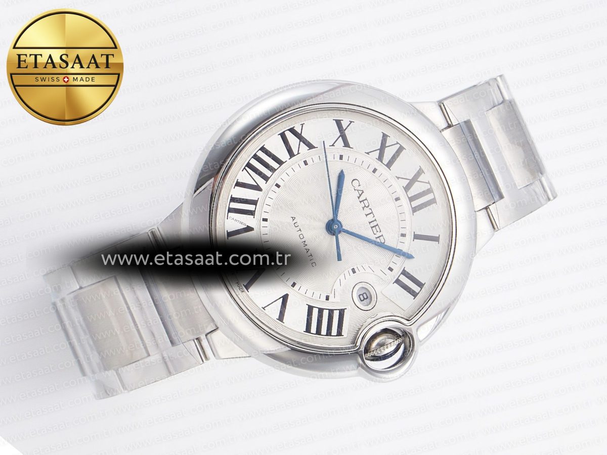 Cartier Ballon Bleu 42mm SS AF 1:1 Best Edition White Texture Dial on SS Bracelet A2824 V5 - Görsel 8