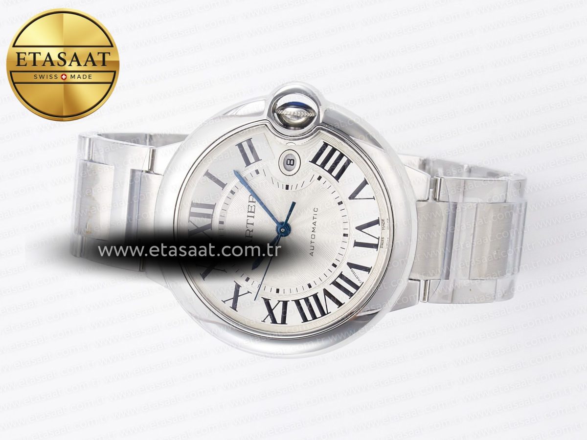 Cartier Ballon Bleu 42mm SS AF 1:1 Best Edition White Texture Dial on SS Bracelet A2824 V5 - Görsel 9