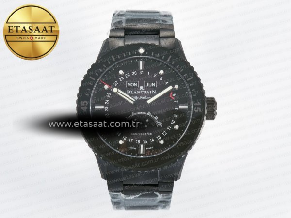 Blancpain Bathyscaphe 43mm Seramik Dddf Gri Kadran A6654 Eta Saat - Görsel 3 - 1:1 Süper Klon Saat