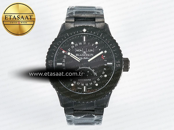 Blancpain Bathyscaphe 43mm Seramik Dddf Gri Kadran A6654 Eta Saat - Görsel 3 - 1:1 Süper Klon Saat