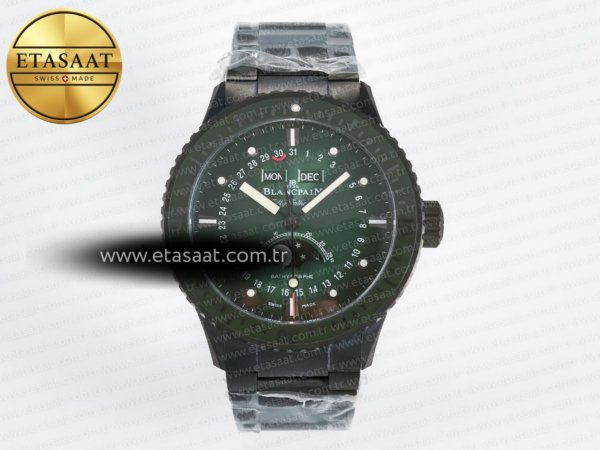 Blancpain Bathyscaphe 43mm Seramik A6654 Eta Saat - 1:1 Süper Klon Replika Saat