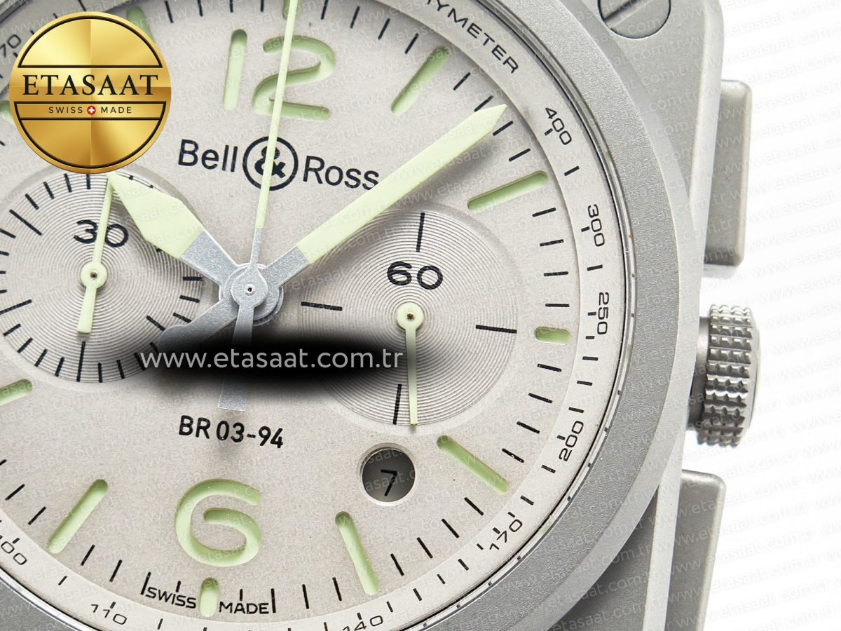 Bell Ross BR 03-94 Horolum Chronograph 1:1 Best Edition Brown Dial on Leather Strap Asia 7750 - Görsel 12