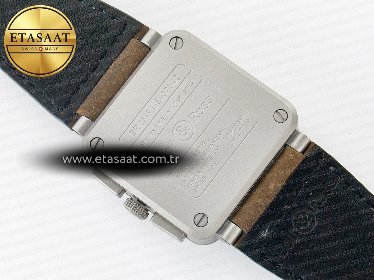 Bell Ross BR 03-94 Horolum Chronograph 1:1 Best Edition Brown Dial on Leather Strap Asia 7750 - Görsel 18