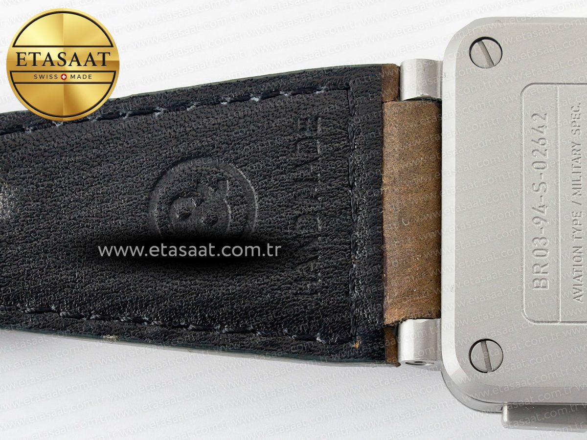 Bell Ross BR 03-94 Horolum Chronograph 1:1 Best Edition Brown Dial on Leather Strap Asia 7750 - Görsel 23