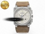 Bell Ross BR 03-94 Horolum Chronograph 1:1 Best Edition Brown Dial on Leather Strap Asia 7750 - Görsel 3