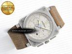 Bell Ross BR 03-94 Horolum Chronograph 1:1 Best Edition Brown Dial on Leather Strap Asia 7750 - Görsel 8