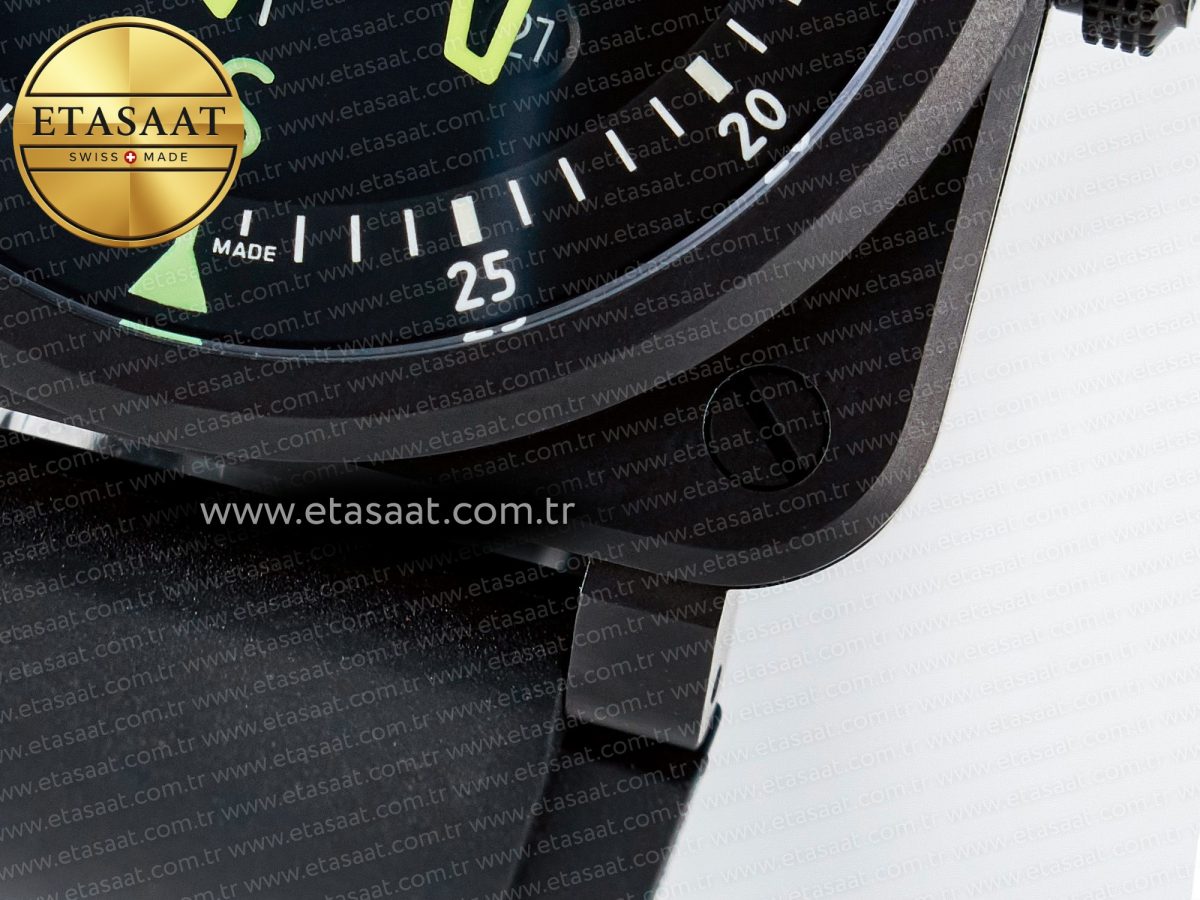 Bell Ross BR-03 Gyrocompass BRF 1:1 Best Edition Black Dial on Black Rubber Strap MIYOTA 9015 - Görsel 12