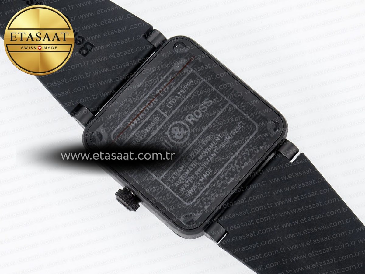 Bell Ross BR-03 Gyrocompass BRF 1:1 Best Edition Black Dial on Black Rubber Strap MIYOTA 9015 - Görsel 16