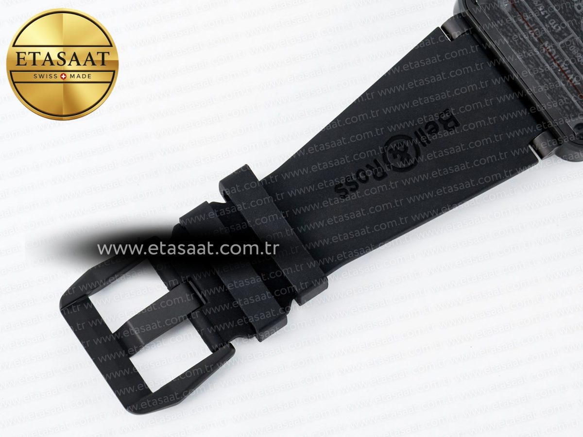 Bell Ross BR-03 Gyrocompass BRF 1:1 Best Edition Black Dial on Black Rubber Strap MIYOTA 9015 - Görsel 19