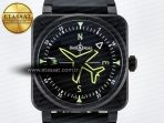 Bell Ross BR-03 Gyrocompass BRF 1:1 Best Edition Black Dial on Black Rubber Strap MIYOTA 9015 - Görsel 4